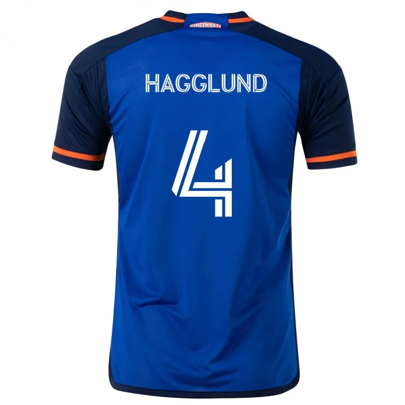 Danxen Dames Nick Hagglund #4 Blauw Wit Thuisshirt Thuistenue 2024/25 T-Shirt