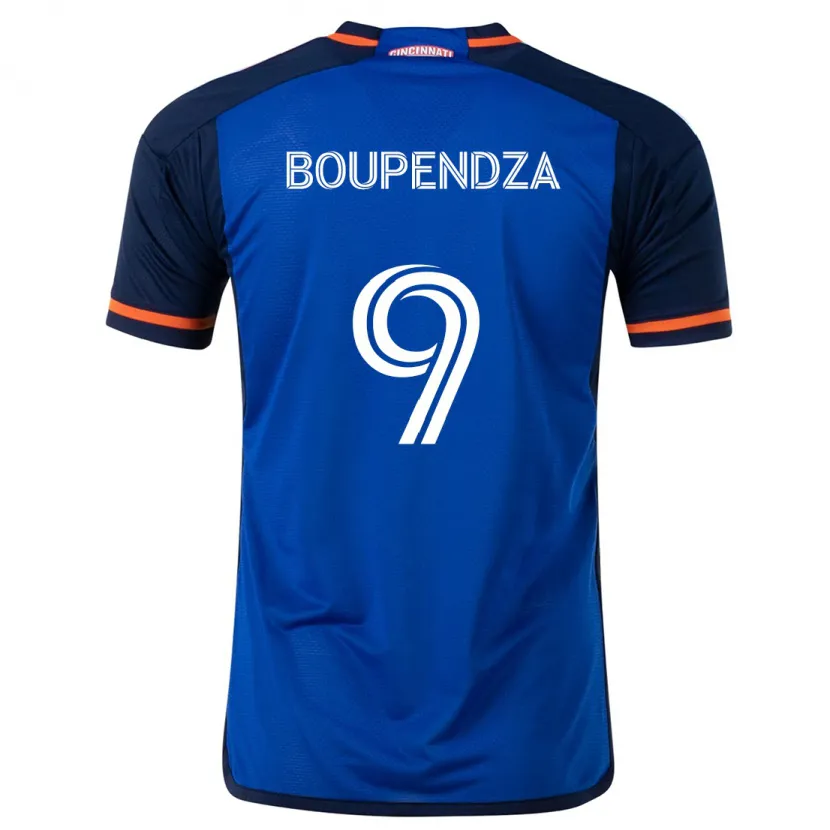 Danxen Dames Aaron Boupendza #9 Blauw Wit Thuisshirt Thuistenue 2024/25 T-Shirt