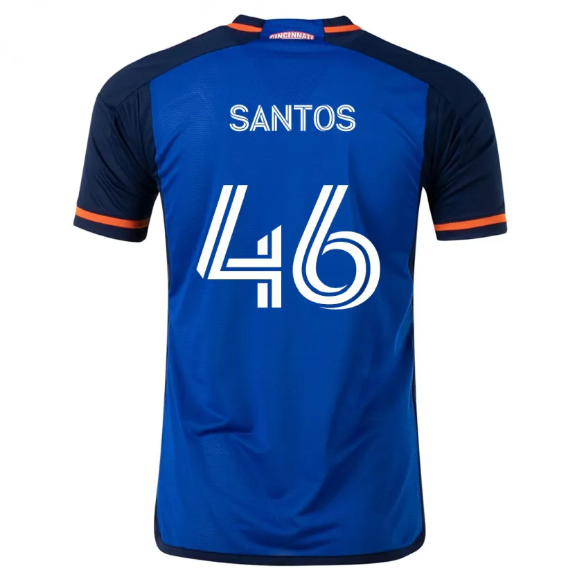 Danxen Dames Guilherme Santos #46 Blauw Wit Thuisshirt Thuistenue 2024/25 T-Shirt