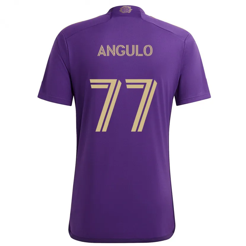 Danxen Dames Iván Angulo #77 Paars Geel Thuisshirt Thuistenue 2024/25 T-Shirt