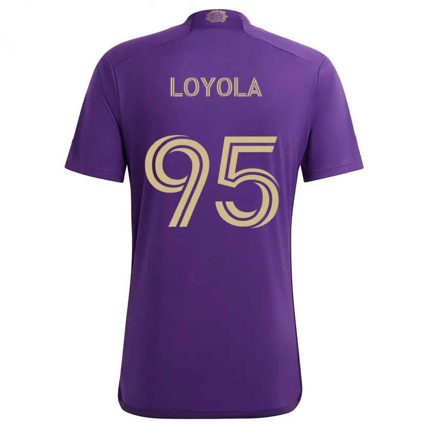 Danxen Dames Favian Loyola #95 Paars Geel Thuisshirt Thuistenue 2024/25 T-Shirt