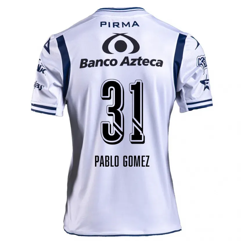 Danxen Dames Juan Pablo Gómez #31 Wit Marineblauw Thuisshirt Thuistenue 2024/25 T-Shirt