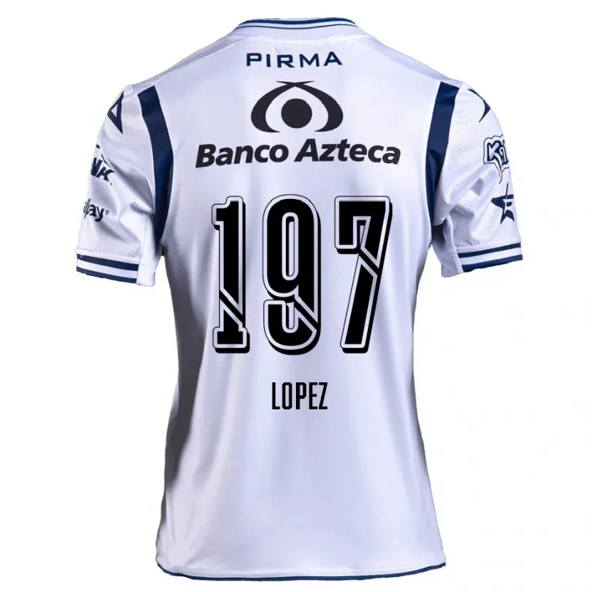 Danxen Dames Sebastián López #197 Wit Marineblauw Thuisshirt Thuistenue 2024/25 T-Shirt