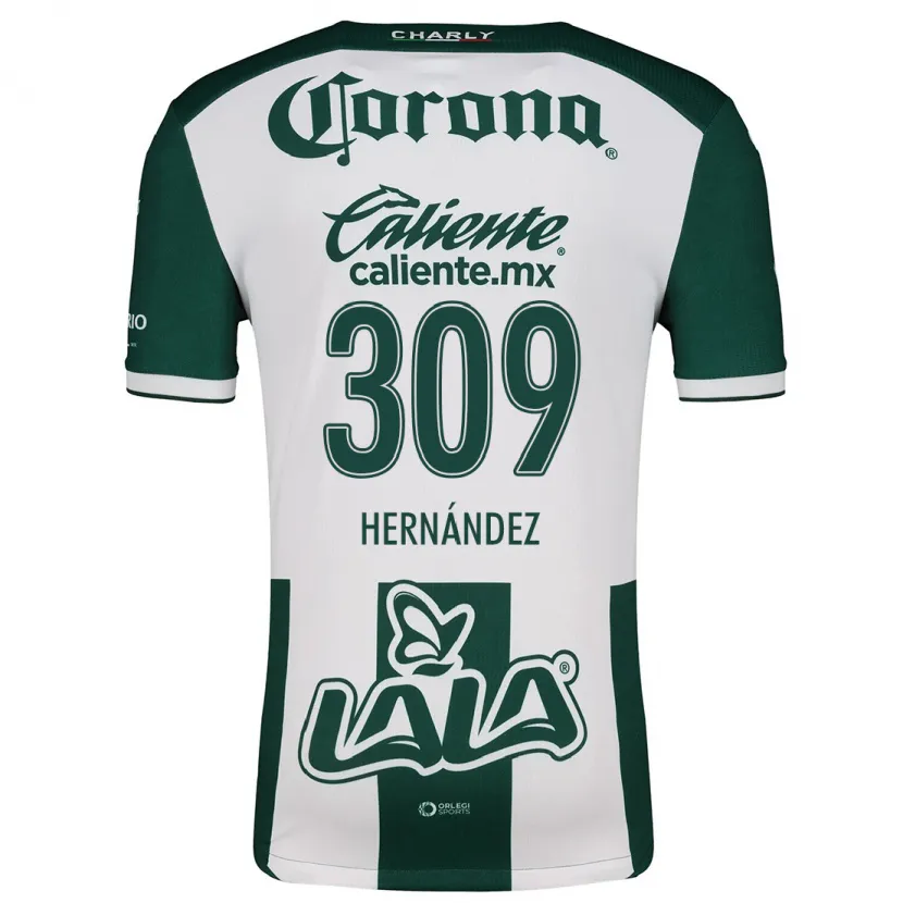 Danxen Dames Julio Hernández #309 Groen Wit Thuisshirt Thuistenue 2024/25 T-Shirt