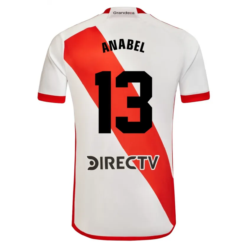 Danxen Dames Giuliana Anabel González Ranzuglia #13 Wit Rood Thuisshirt Thuistenue 2024/25 T-Shirt