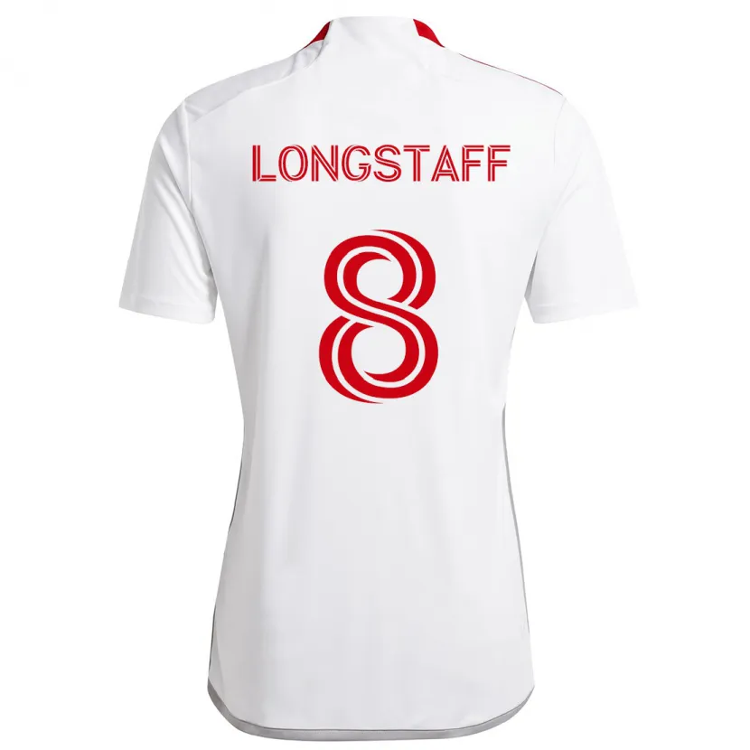 Danxen Dames Matty Longstaff #8 Wit Rood Uitshirt Uittenue 2024/25 T-Shirt