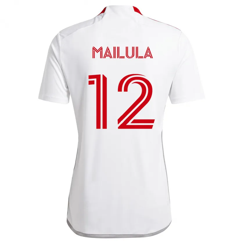 Danxen Dames Cassius Mailula #12 Wit Rood Uitshirt Uittenue 2024/25 T-Shirt