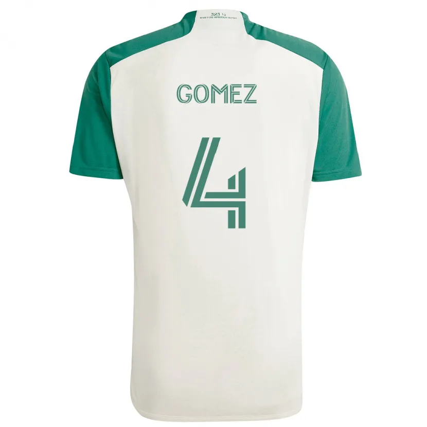 Danxen Dames Antonio Gomez #4 Bruine Kleuren Groen Uitshirt Uittenue 2024/25 T-Shirt