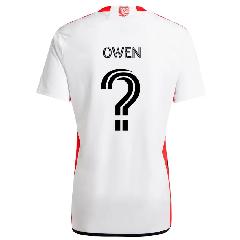 Danxen Dames Connor Owen #0 Wit Rood Uitshirt Uittenue 2024/25 T-Shirt