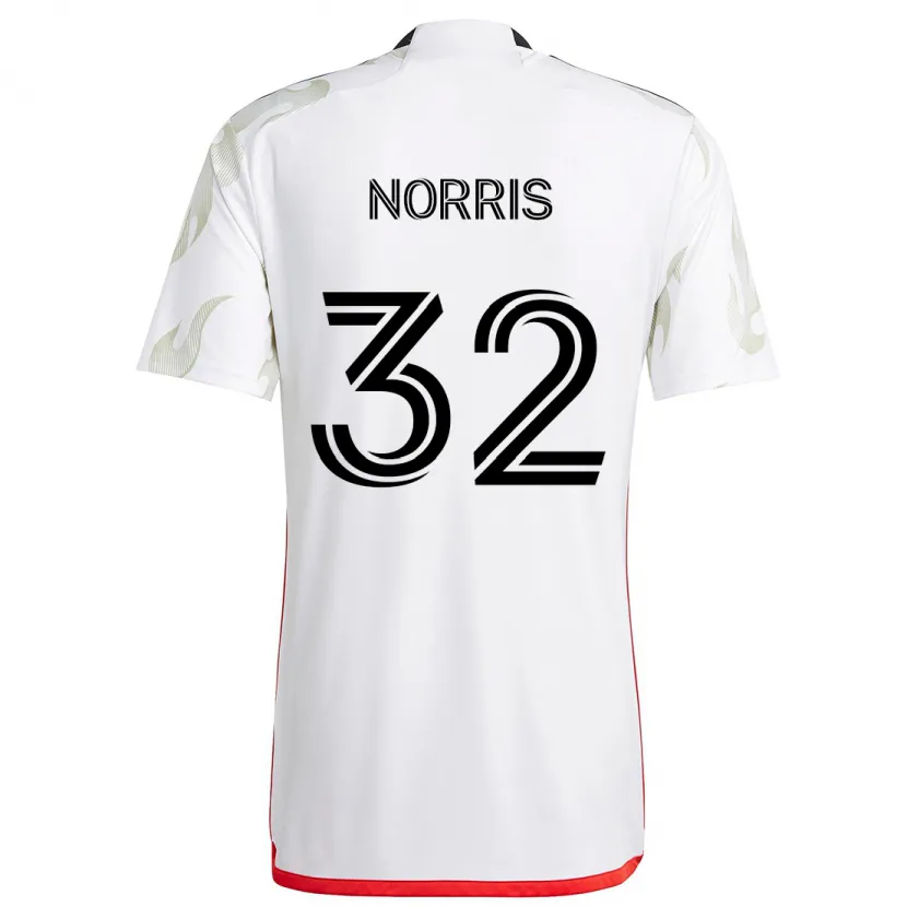 Danxen Dames Nolan Norris #32 Wit Rood Zwart Uitshirt Uittenue 2024/25 T-Shirt