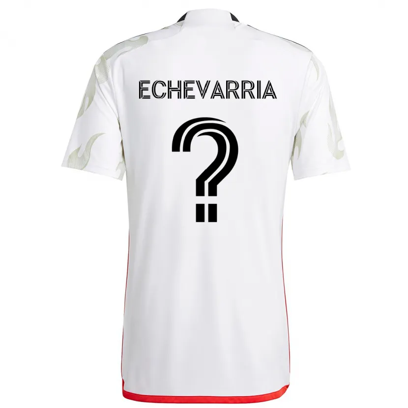 Danxen Dames Diego Echevarria #0 Wit Rood Zwart Uitshirt Uittenue 2024/25 T-Shirt