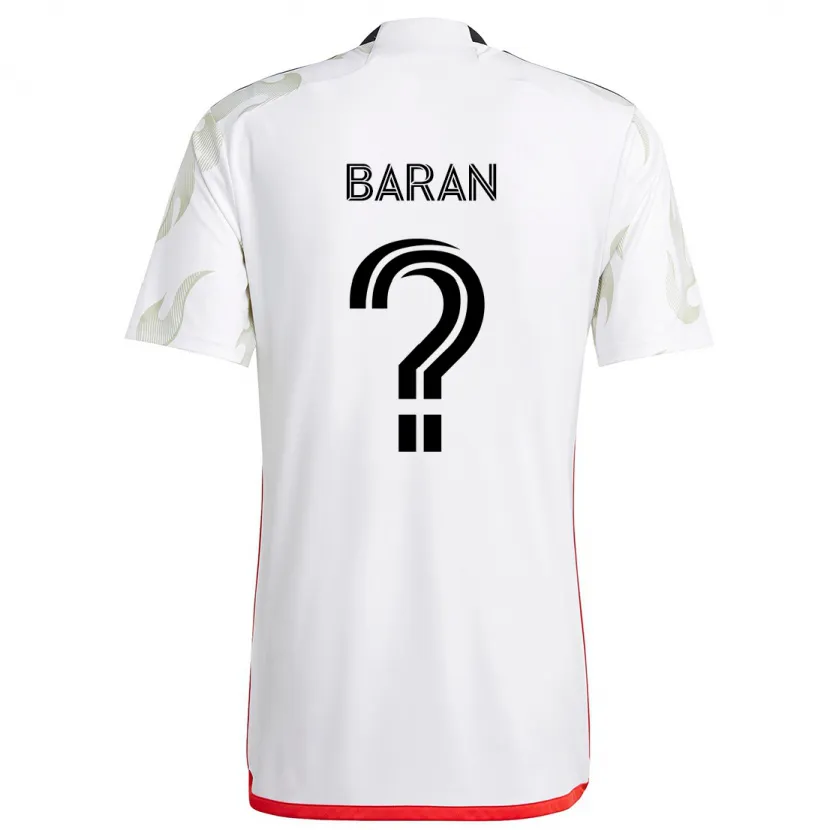 Danxen Dames Daniel Baran #0 Wit Rood Zwart Uitshirt Uittenue 2024/25 T-Shirt