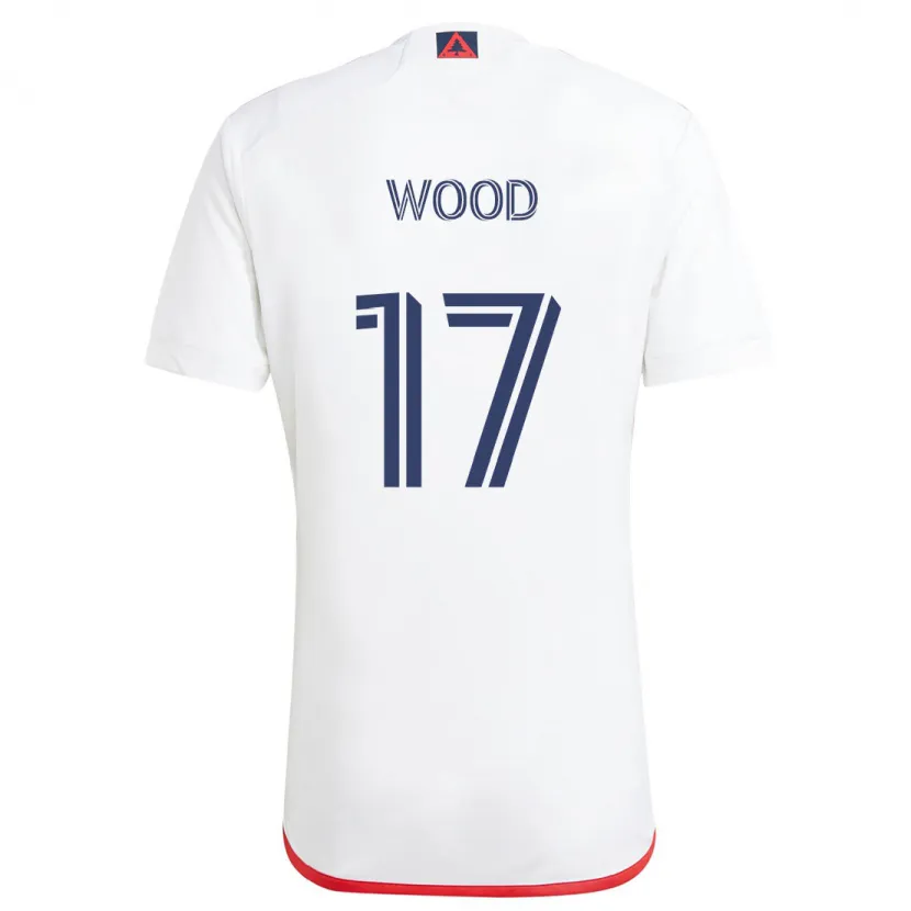 Danxen Dames Bobby Wood #17 Wit Rood Uitshirt Uittenue 2024/25 T-Shirt