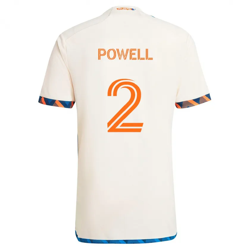 Danxen Dames Alvas Powell #2 Wit Oranje Uitshirt Uittenue 2024/25 T-Shirt