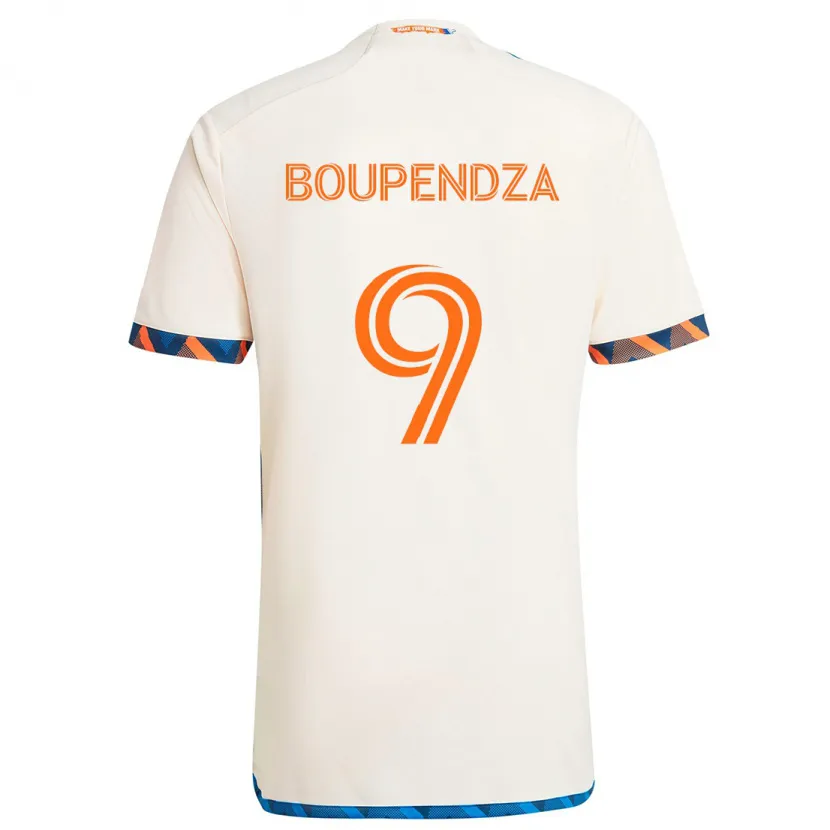 Danxen Dames Aaron Boupendza #9 Wit Oranje Uitshirt Uittenue 2024/25 T-Shirt