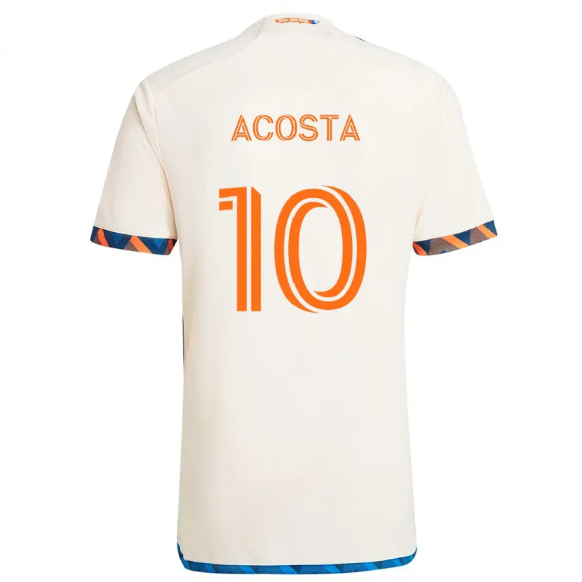 Danxen Dames Luciano Acosta #10 Wit Oranje Uitshirt Uittenue 2024/25 T-Shirt