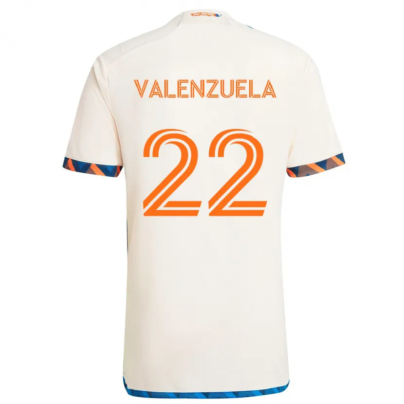 Danxen Dames Gerardo Valenzuela #22 Wit Oranje Uitshirt Uittenue 2024/25 T-Shirt