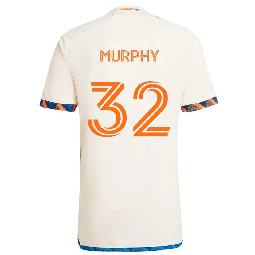 Danxen Dames Ian Murphy #32 Wit Oranje Uitshirt Uittenue 2024/25 T-Shirt