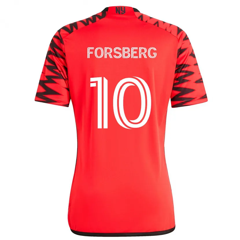 Danxen Dames Emil Forsberg #10 Rood Zwart Wit Uitshirt Uittenue 2024/25 T-Shirt