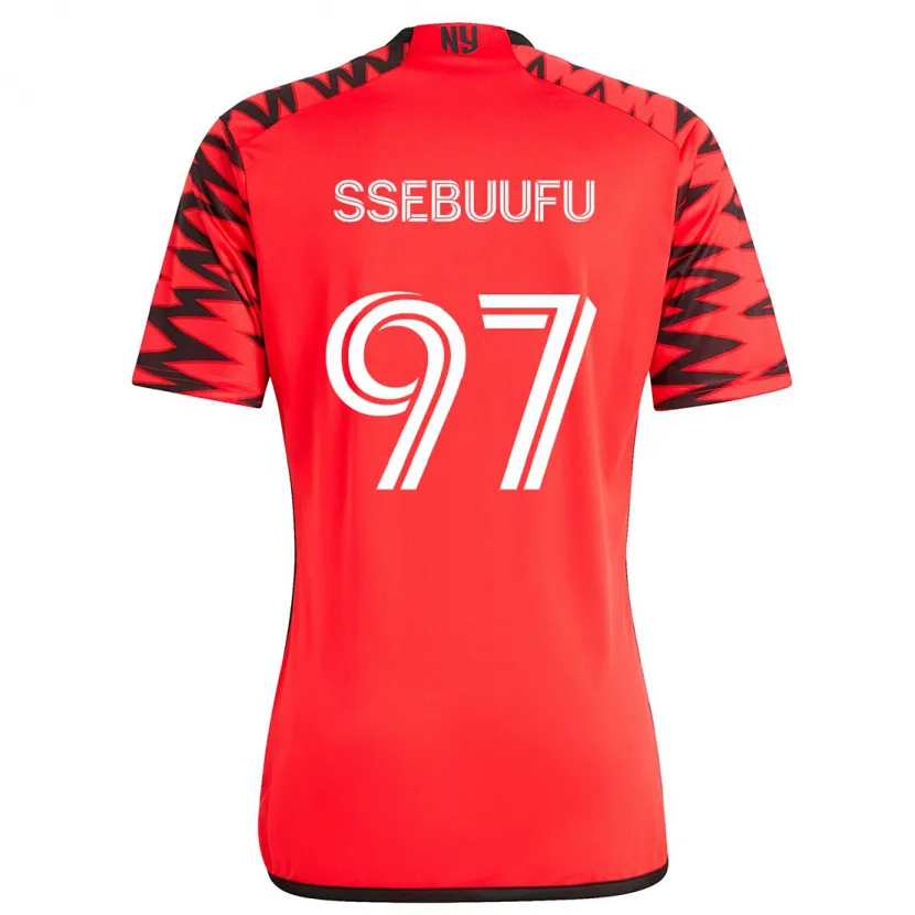 Danxen Dames Frank Ssebuufu #97 Rood Zwart Wit Uitshirt Uittenue 2024/25 T-Shirt