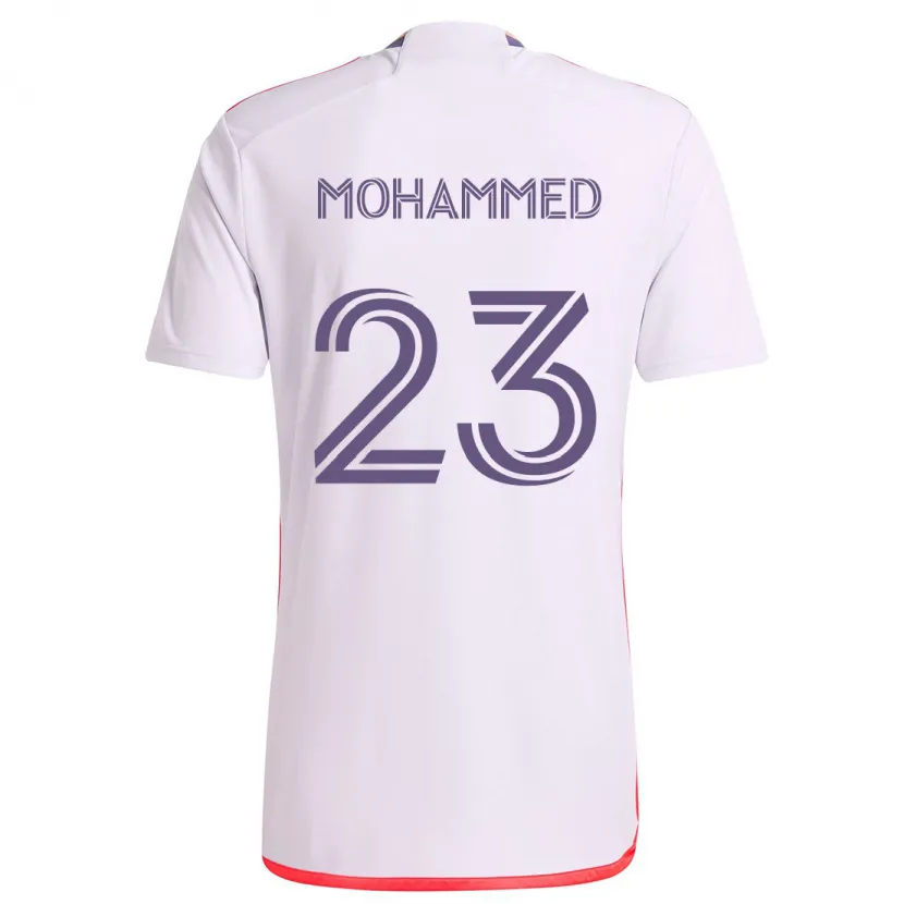 Danxen Dames Shak Mohammed #23 Wit Rood Paars Uitshirt Uittenue 2024/25 T-Shirt