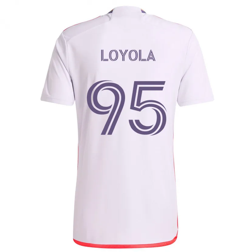 Danxen Dames Favian Loyola #95 Wit Rood Paars Uitshirt Uittenue 2024/25 T-Shirt