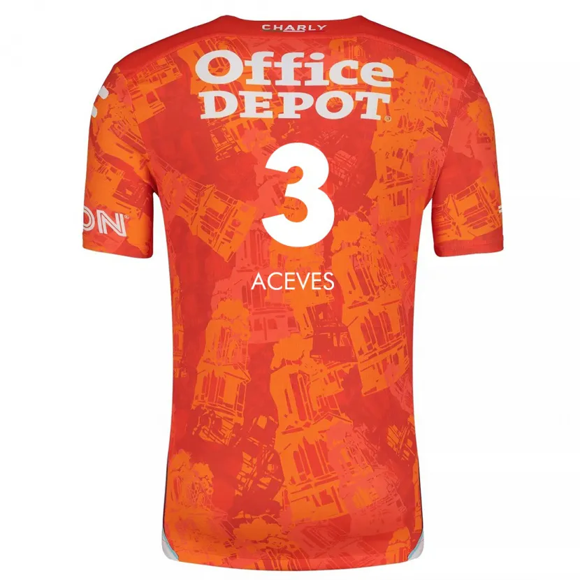 Danxen Dames Alonso Aceves #3 Oranje Wit Uitshirt Uittenue 2024/25 T-Shirt