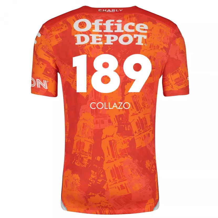 Danxen Dames David Collazo #189 Oranje Wit Uitshirt Uittenue 2024/25 T-Shirt