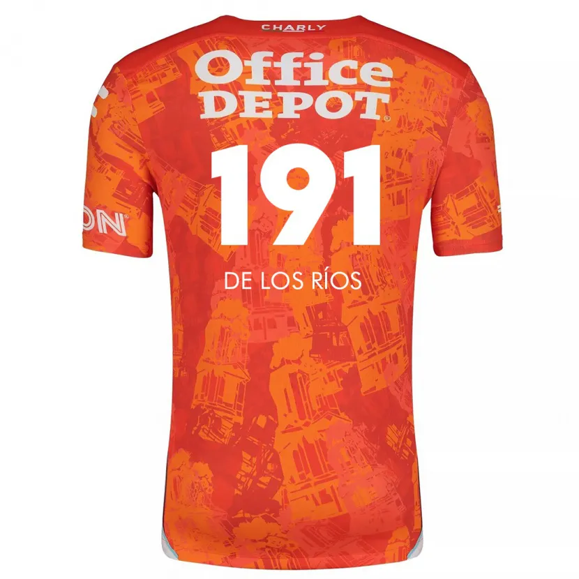 Danxen Dames Sergio De Los Ríos #191 Oranje Wit Uitshirt Uittenue 2024/25 T-Shirt