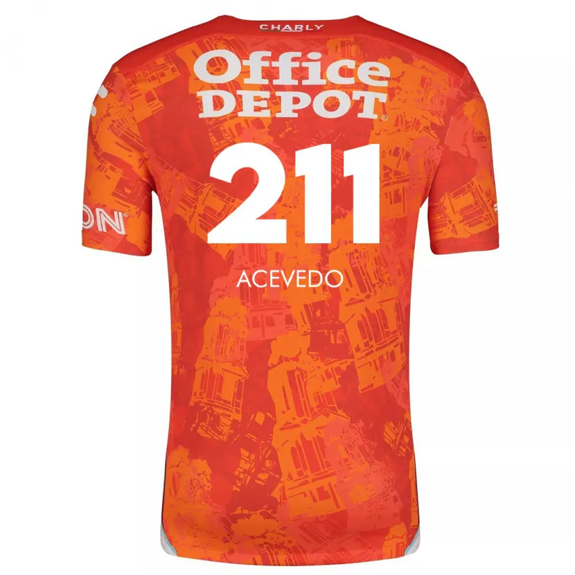 Danxen Dames Gerardo Acevedo #211 Oranje Wit Uitshirt Uittenue 2024/25 T-Shirt