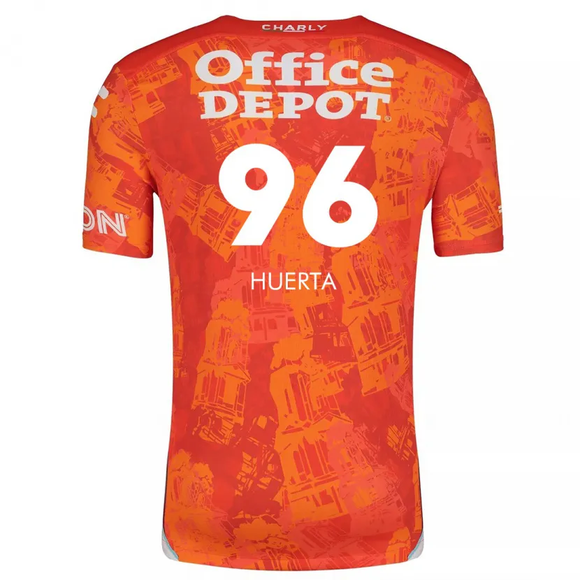 Danxen Dames Edwin Huerta #96 Oranje Wit Uitshirt Uittenue 2024/25 T-Shirt