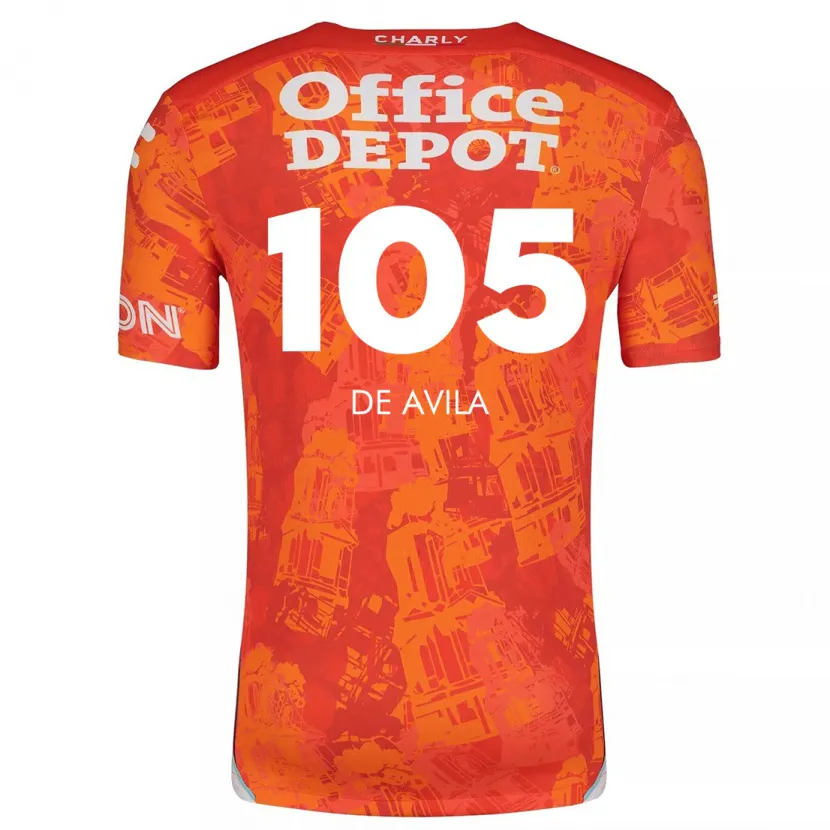 Danxen Dames José De Ávila #105 Oranje Wit Uitshirt Uittenue 2024/25 T-Shirt