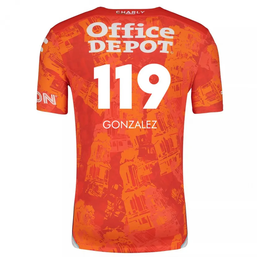 Danxen Dames Juan González #119 Oranje Wit Uitshirt Uittenue 2024/25 T-Shirt