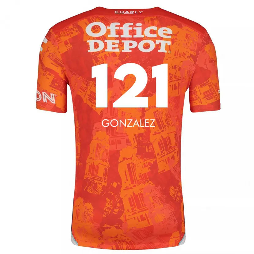 Danxen Dames Cristian González #121 Oranje Wit Uitshirt Uittenue 2024/25 T-Shirt