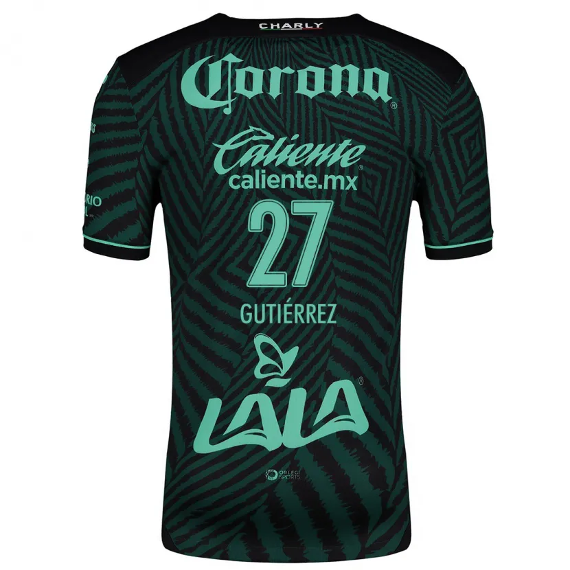 Danxen Dames Luis Gutiérrez #27 Zwart Groen Uitshirt Uittenue 2024/25 T-Shirt