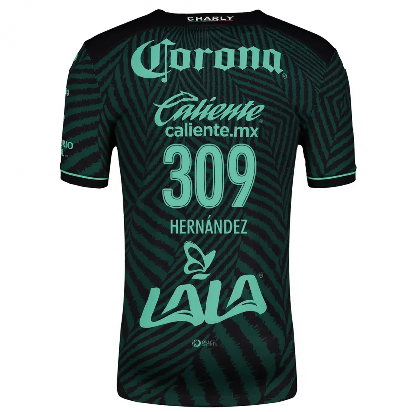 Danxen Dames Julio Hernández #309 Zwart Groen Uitshirt Uittenue 2024/25 T-Shirt