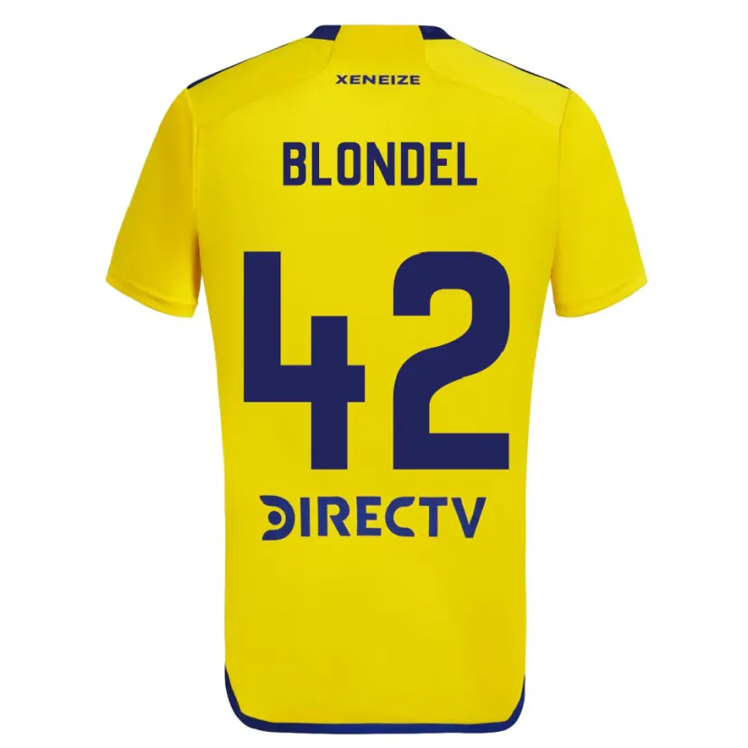 Danxen Dames Lucas Blondel #42 Geel Blauw Uitshirt Uittenue 2024/25 T-Shirt