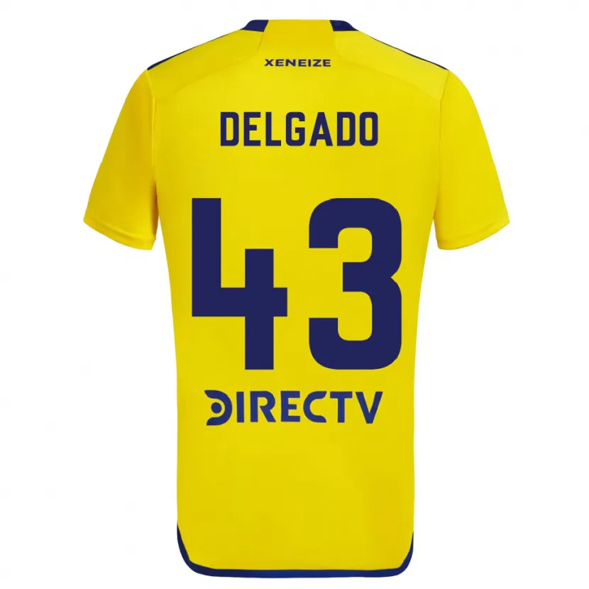 Danxen Dames Milton Delgado #43 Geel Blauw Uitshirt Uittenue 2024/25 T-Shirt