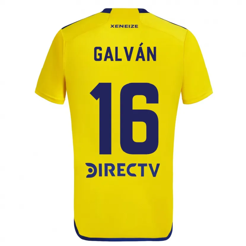 Danxen Dames Lucas Galván #16 Geel Blauw Uitshirt Uittenue 2024/25 T-Shirt