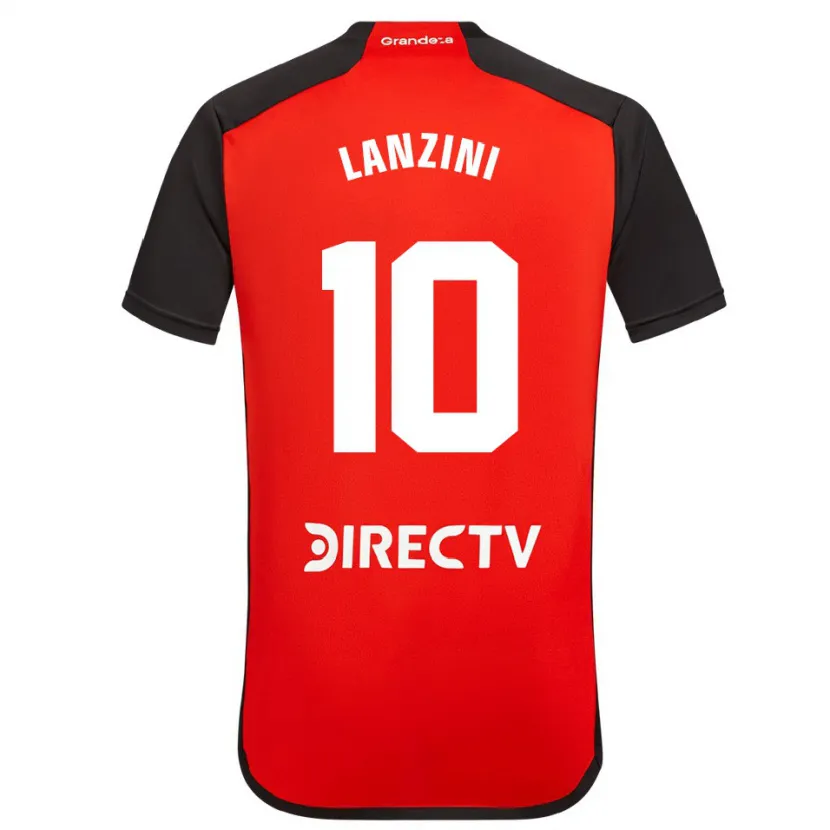 Danxen Dames Manuel Lanzini #10 Rood Zwart Wit Uitshirt Uittenue 2024/25 T-Shirt