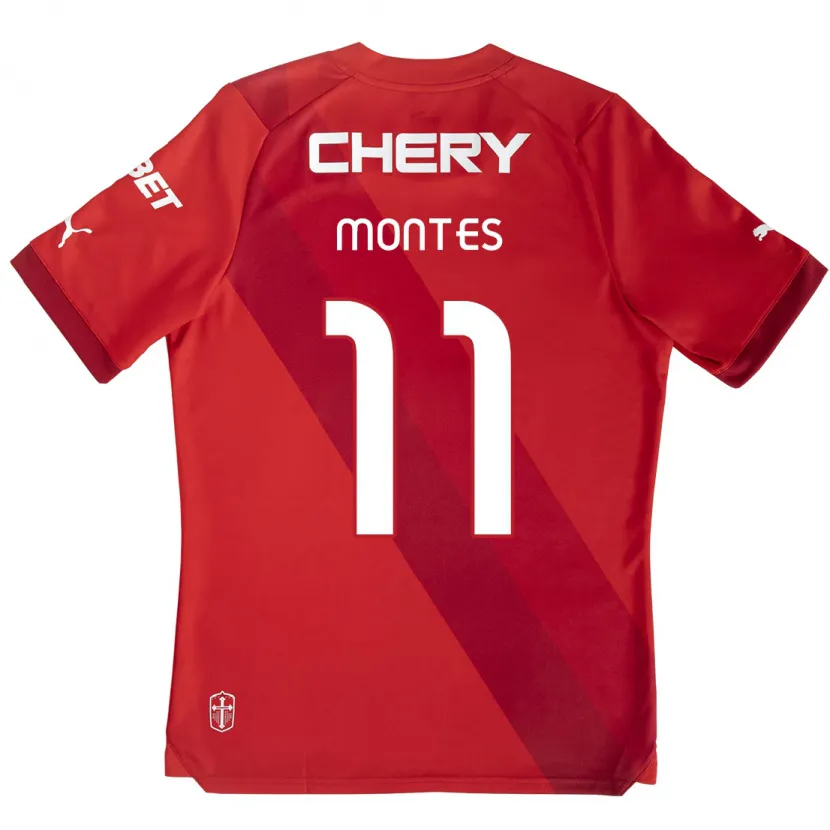 Danxen Dames Clemente Montes #11 Rood Wit Uitshirt Uittenue 2024/25 T-Shirt