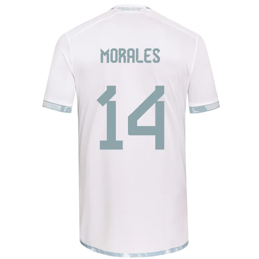 Danxen Dames Marcelo Morales #14 Wit Grijs Uitshirt Uittenue 2024/25 T-Shirt