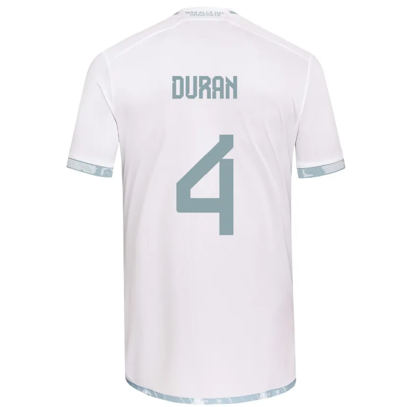 Danxen Dames Ignacia Durán #4 Wit Grijs Uitshirt Uittenue 2024/25 T-Shirt