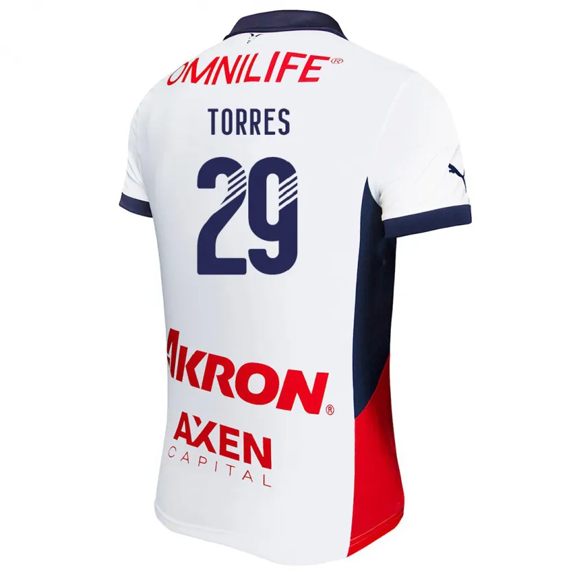 Danxen Dames Alan Torres #29 Wit Rood Blauw Uitshirt Uittenue 2024/25 T-Shirt