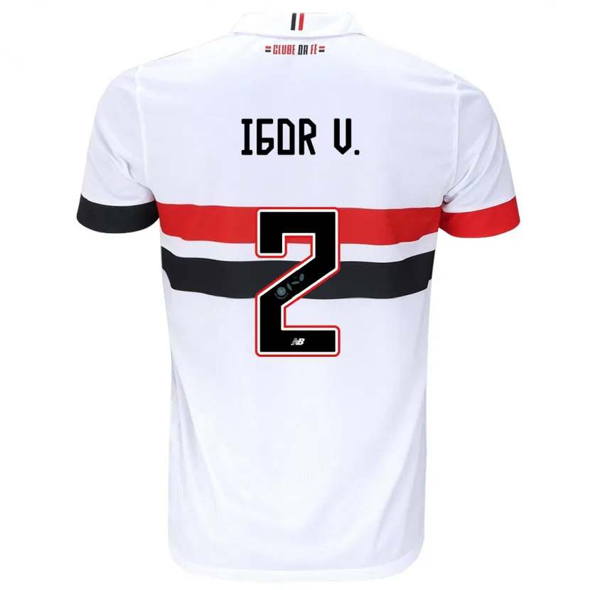 Danxen Kinderen Igor Vinícius #2 Wit Rood Zwart Thuisshirt Thuistenue 2024/25 T-Shirt