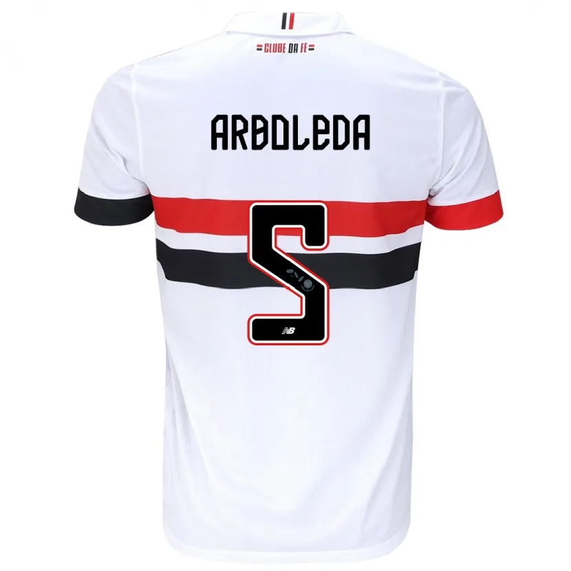 Danxen Kinderen Robert Arboleda #5 Wit Rood Zwart Thuisshirt Thuistenue 2024/25 T-Shirt