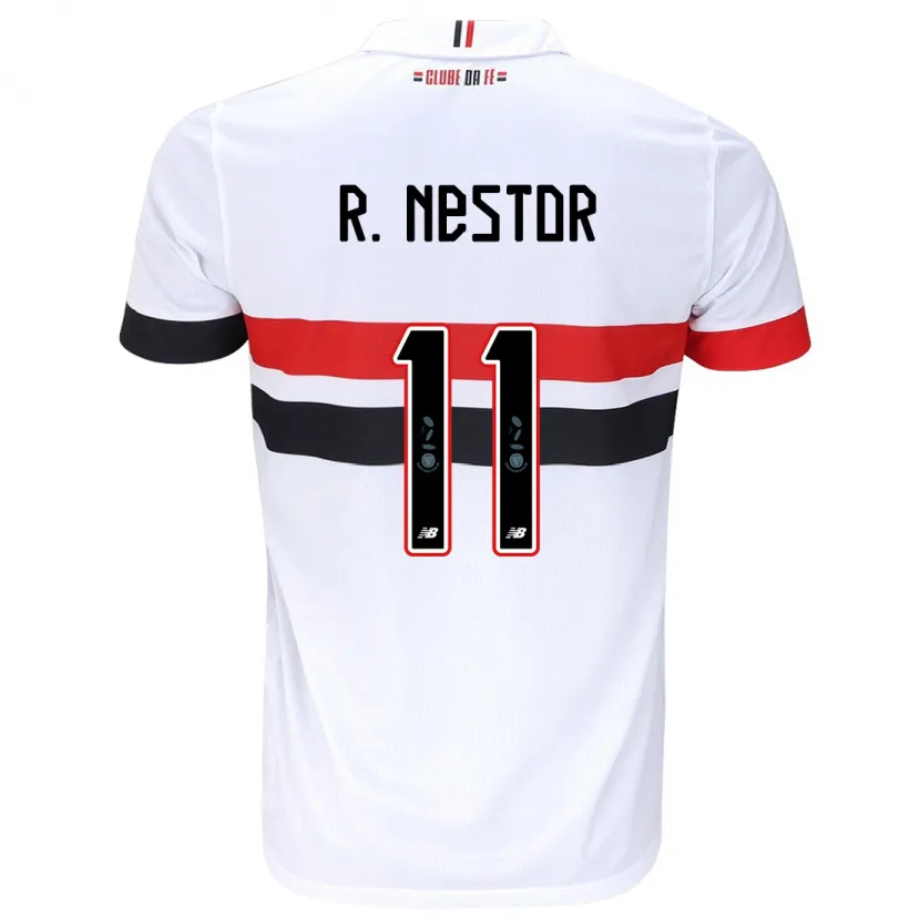 Danxen Kinderen Rodrigo Nestor #11 Wit Rood Zwart Thuisshirt Thuistenue 2024/25 T-Shirt