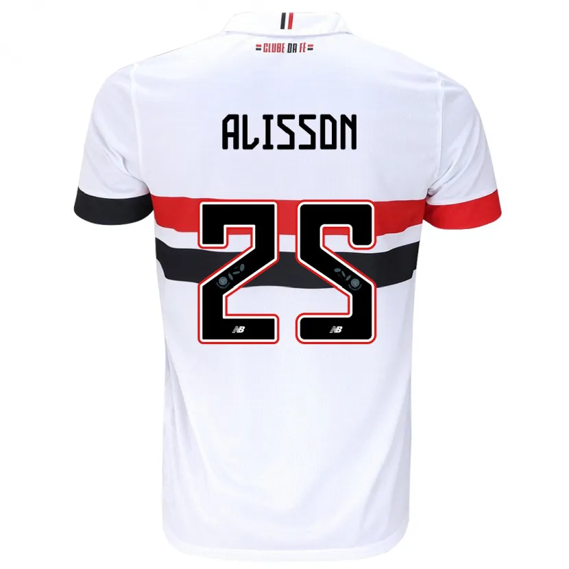 Danxen Kinderen Alisson #25 Wit Rood Zwart Thuisshirt Thuistenue 2024/25 T-Shirt