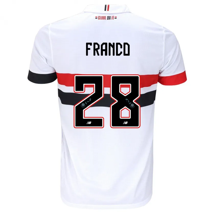 Danxen Kinderen Alan Franco #28 Wit Rood Zwart Thuisshirt Thuistenue 2024/25 T-Shirt