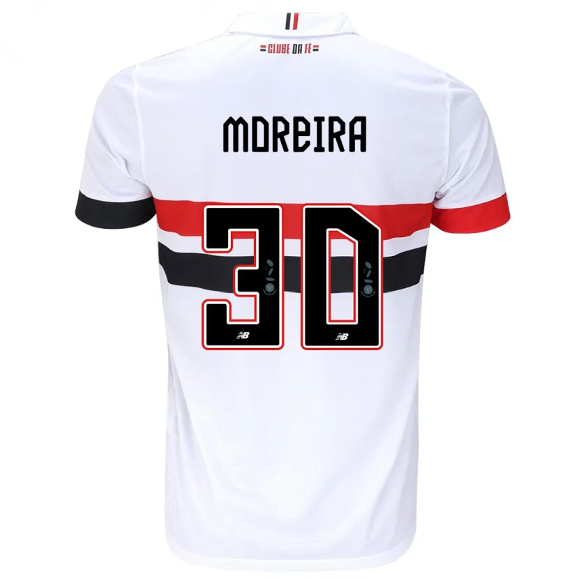 Danxen Kinderen João Moreira #30 Wit Rood Zwart Thuisshirt Thuistenue 2024/25 T-Shirt